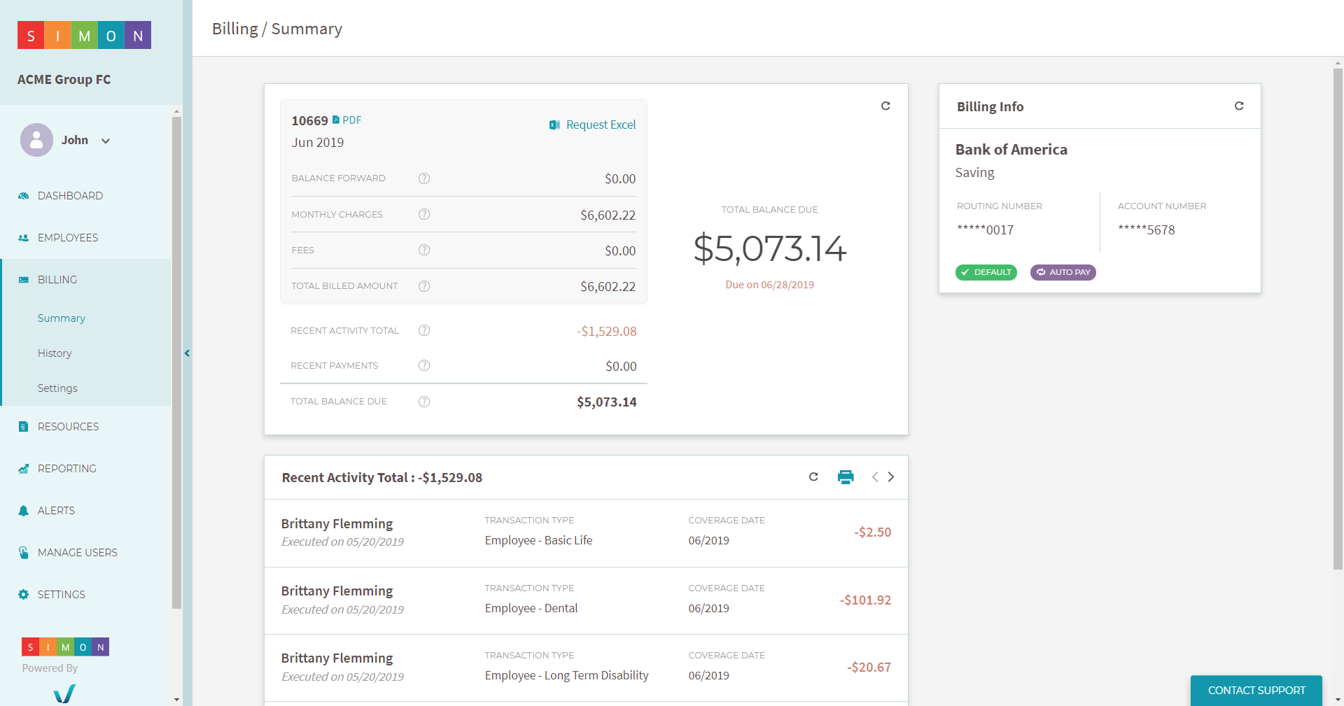 screenshot of Vimly Benefit Solutions